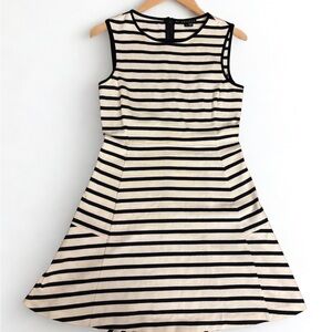 Theory Womens Black White Striped Dress Sleeveless Size 0